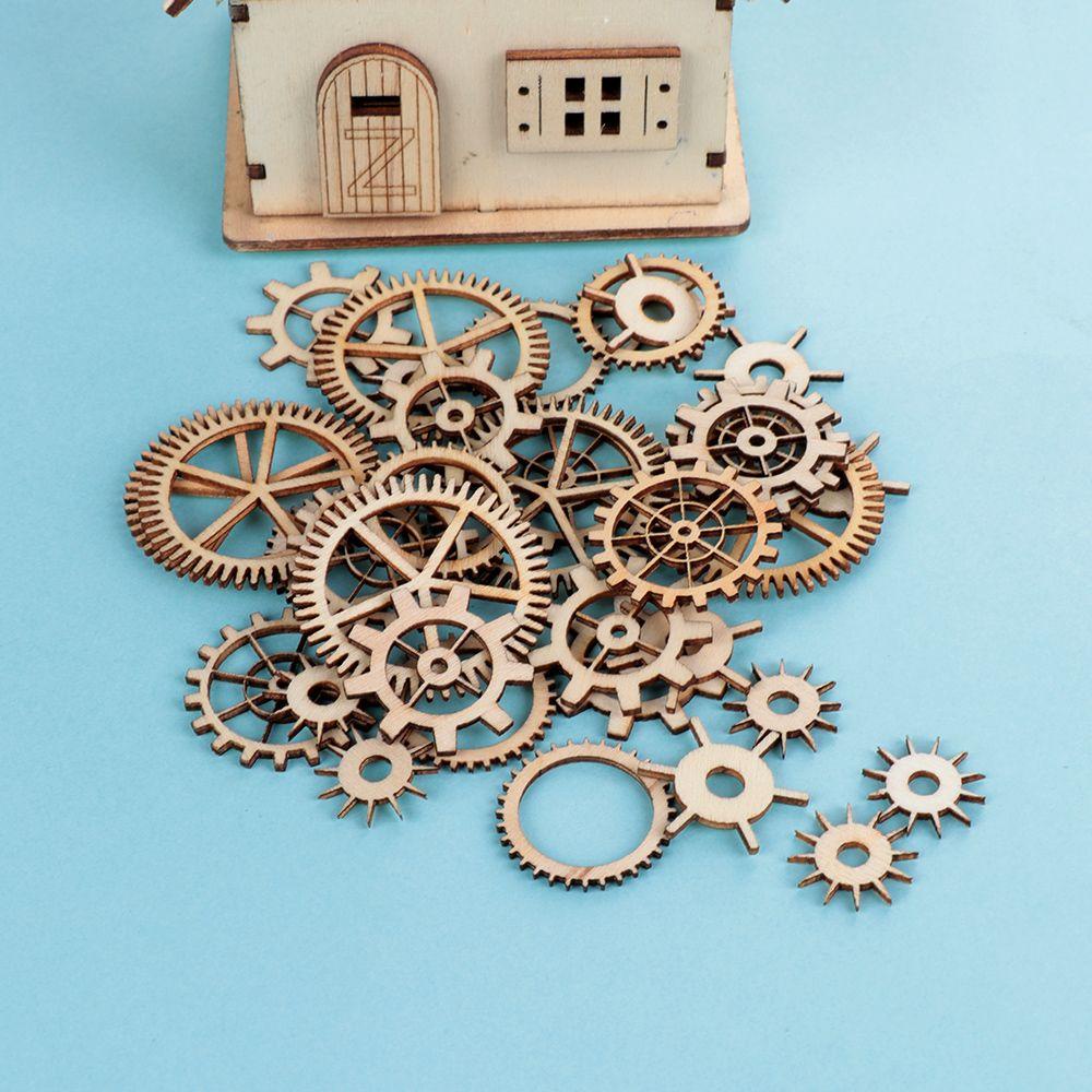 Bộ 36 Miếng Gỗ Hình Tròn Rỗng Handmade Dùng Để Tạo Hình Cho Các Sản Phẩm Thủ Công