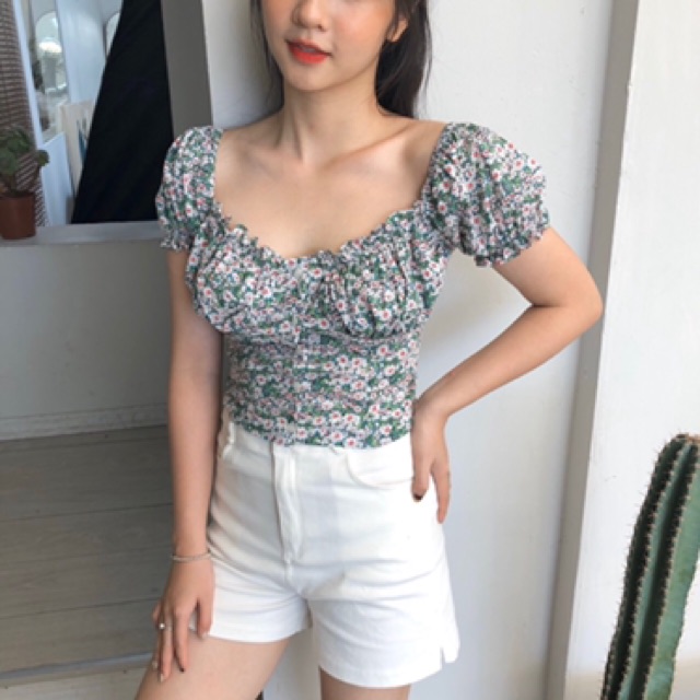 Áo hoa nhí chun lưng