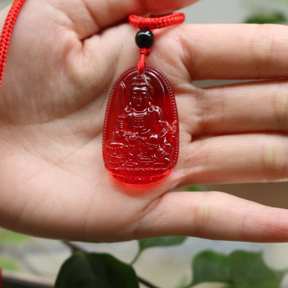 TẶNG kèm dây dù 3ly - Dây chuyền mặt phật Đại Thế Chí Bồ Tát size nhỏ 3.7cm x 2.4cm - Bản mệnh người tuổi Ngọ