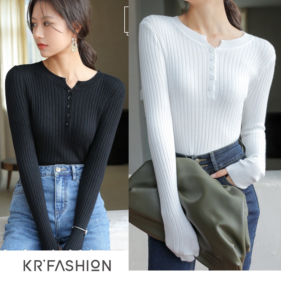 Áo len nữ AL201 KRFashion trơn ôm body mềm mịn co giãn loại 1 nhiều màu trend Korea dễ phối đồ