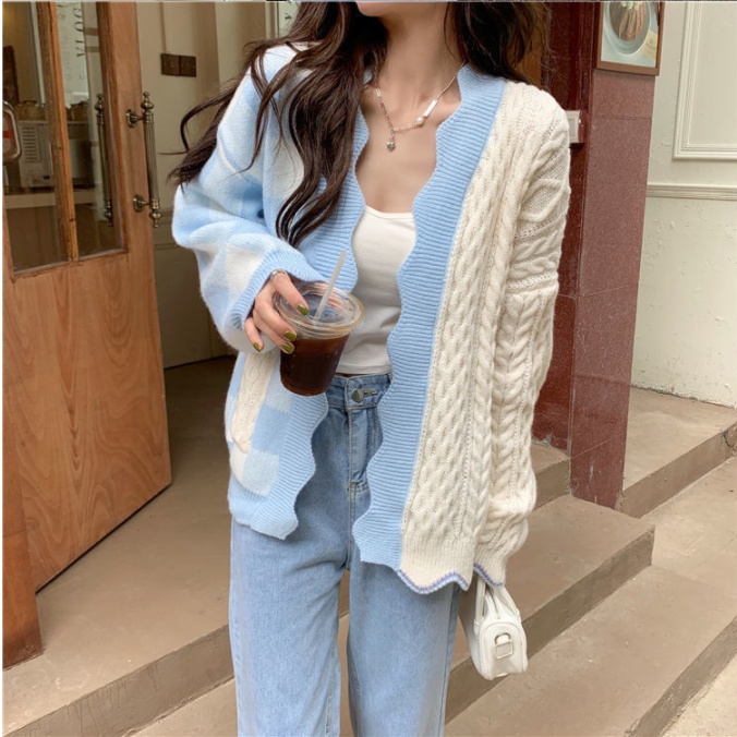 Áo Khoác Cardigan Dệt Kim Mỏng Dáng Rộng Thời Trang Mùa Thu Cho Nữ