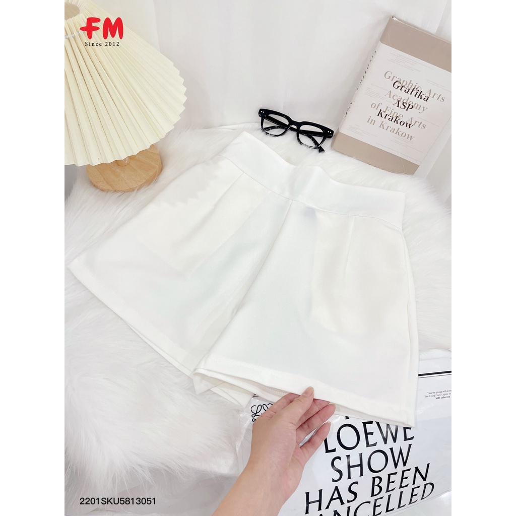 Quần short 69 nữ FM Style đùi lưng cao ống rộng chất tuyết mưa đứng form thời trang thanh lịch sang trọngI 220130509