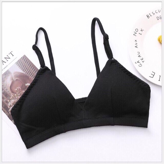 Áo Bra Cotton Tăm 2 Dây Siêu Mềm (901)