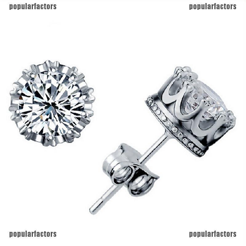 Khuyên Tai Tròn Mạ Bạc Đính Đá Zircon