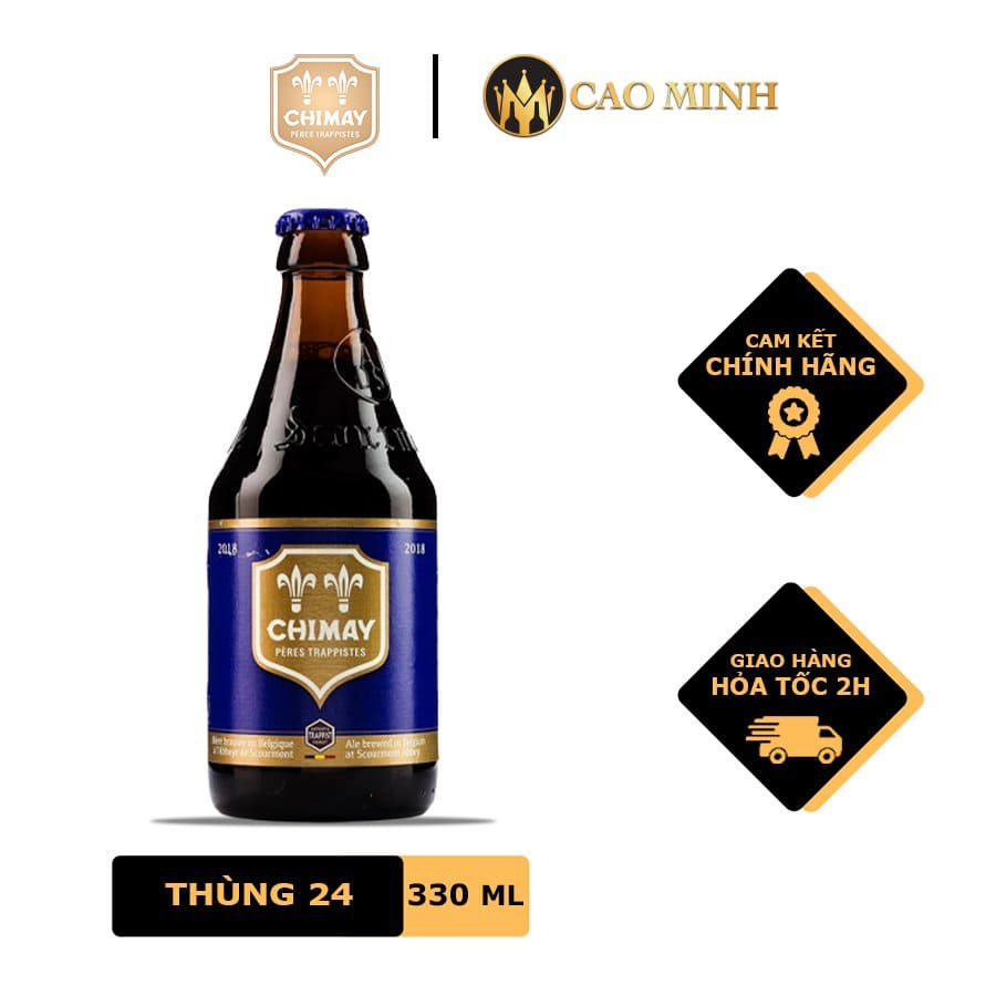 Bia Chimay Xanh 9% Chai 330ml Nhập Khẩu Bỉ