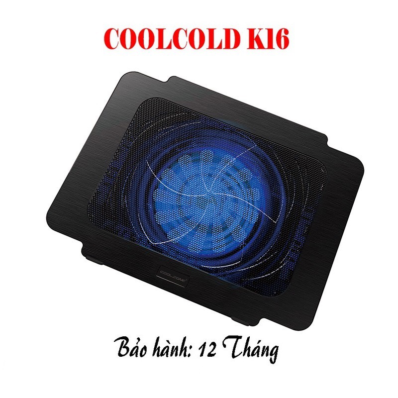 Đế tản nhiệt Laptop CoolCold K16 Led Xanh Dương I Cool Cold K16 Led Blue