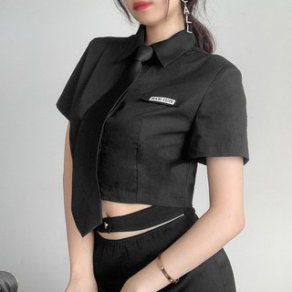 [ORDER] ÁO SƠ MI CROPTOP KÈM CÀ VẠT ❤