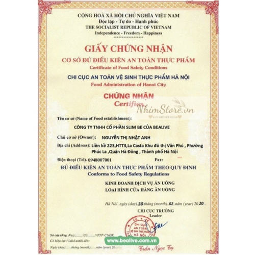 Giảm Cân SLIM BE  của BEALIVE Chính Hãng Slimbe Giúp Giảm 3-7 Kg Sau 30 Ngày
