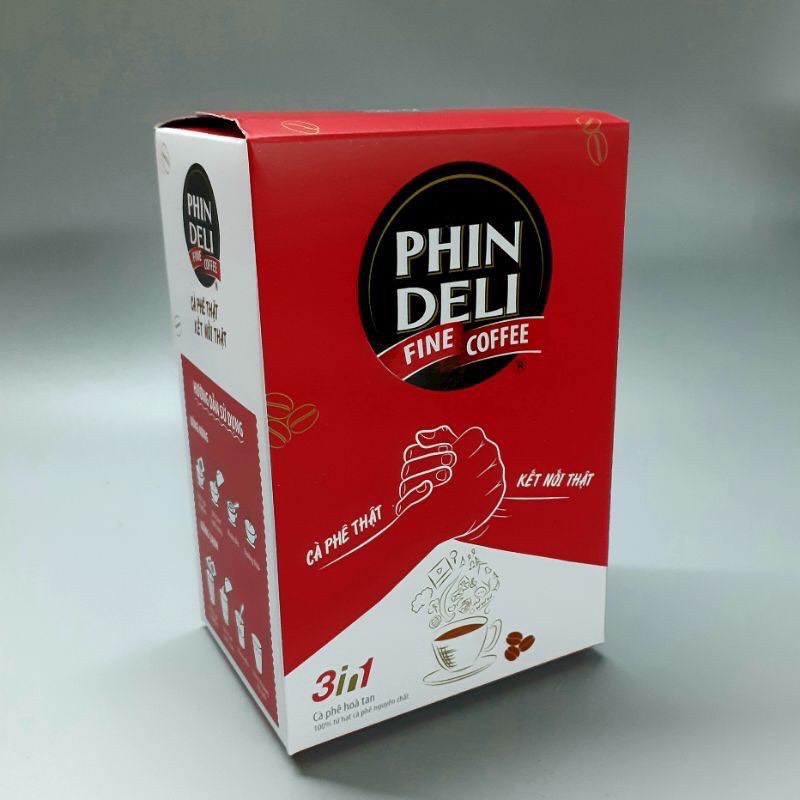 Cà phê Phin Deli hòa tan 3in1 - Hộp 18 gói