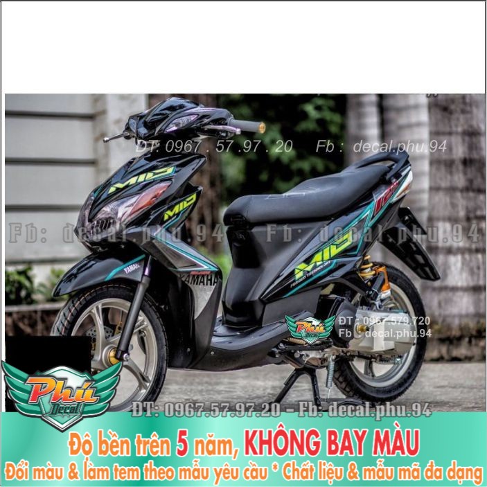 Tem rời Luvias Mio Xanh đen , xe đen (X) -1