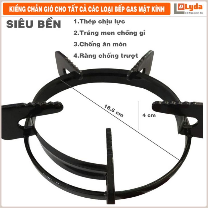 Kiềng bếp ga dương mặt kính tích hợp chắn gió