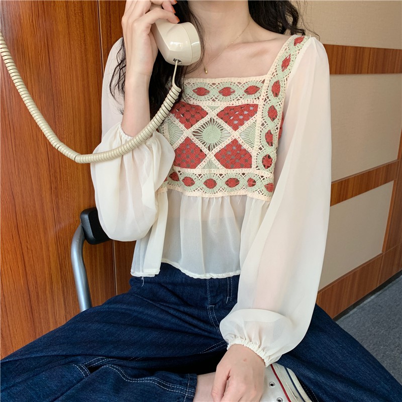 Áo dáng ngắn croptop Thổ Cẩm Len 2 màu| 11 HIN