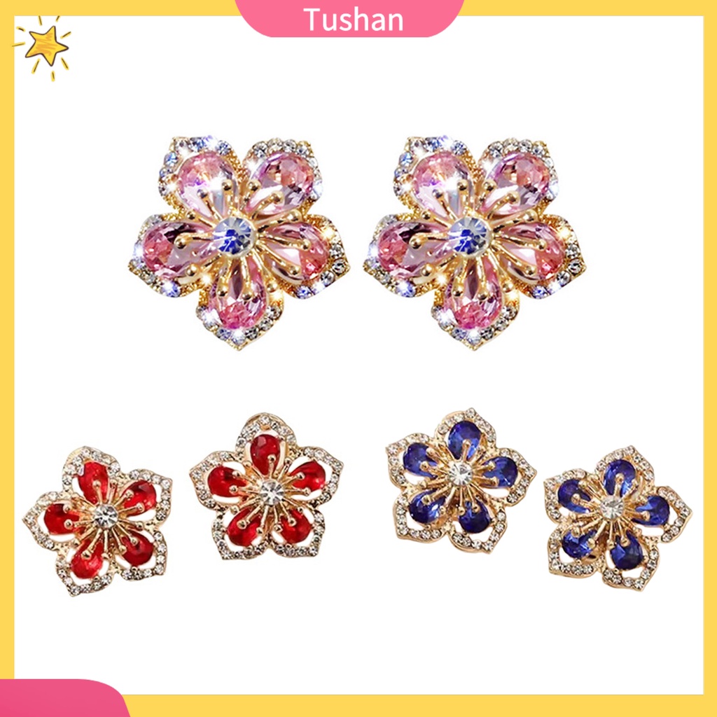 Bông tai đính đá phong cách thanh lịch thời trang dành cho nữ