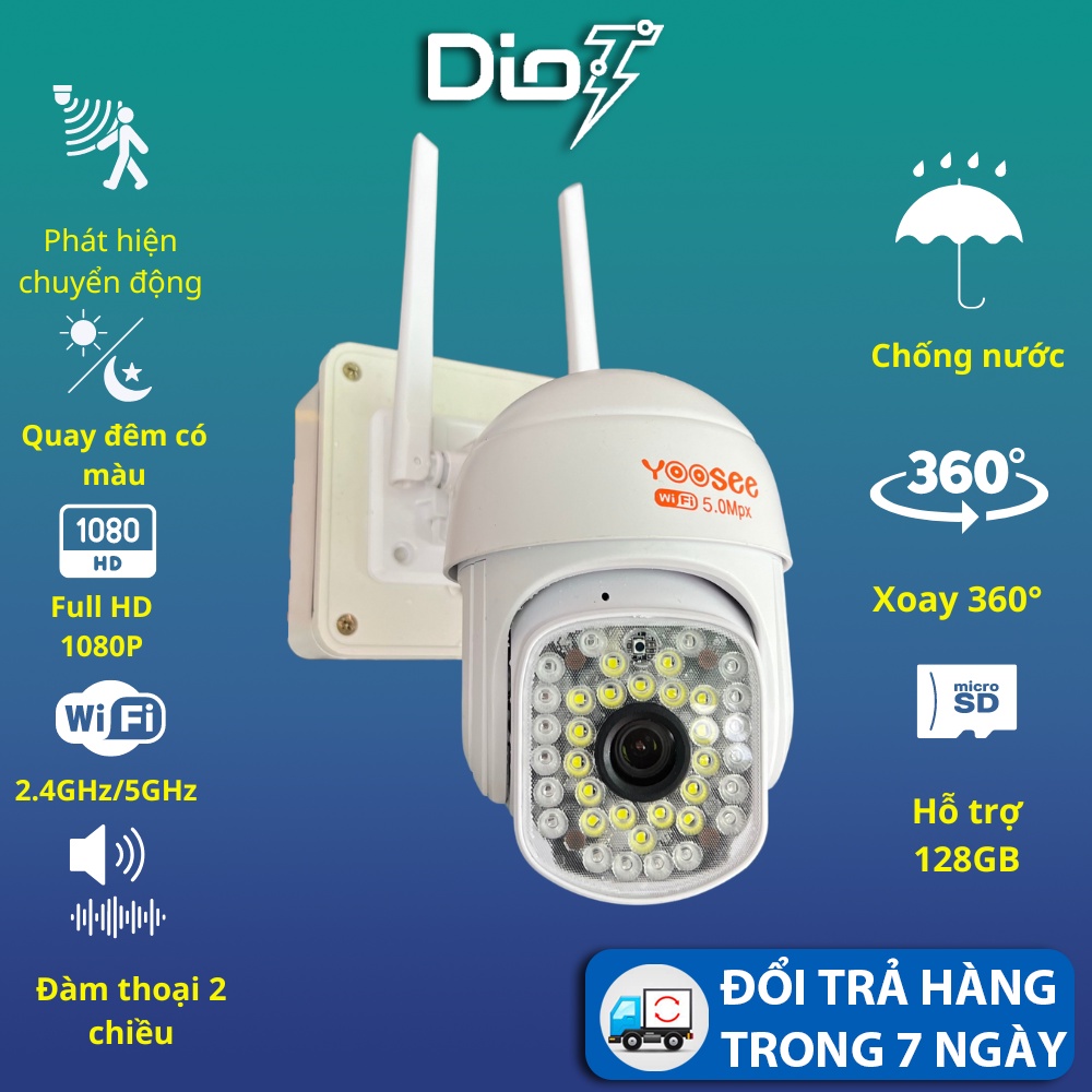 Camera wifi yoosee ngoài trời chống nước xoay 360