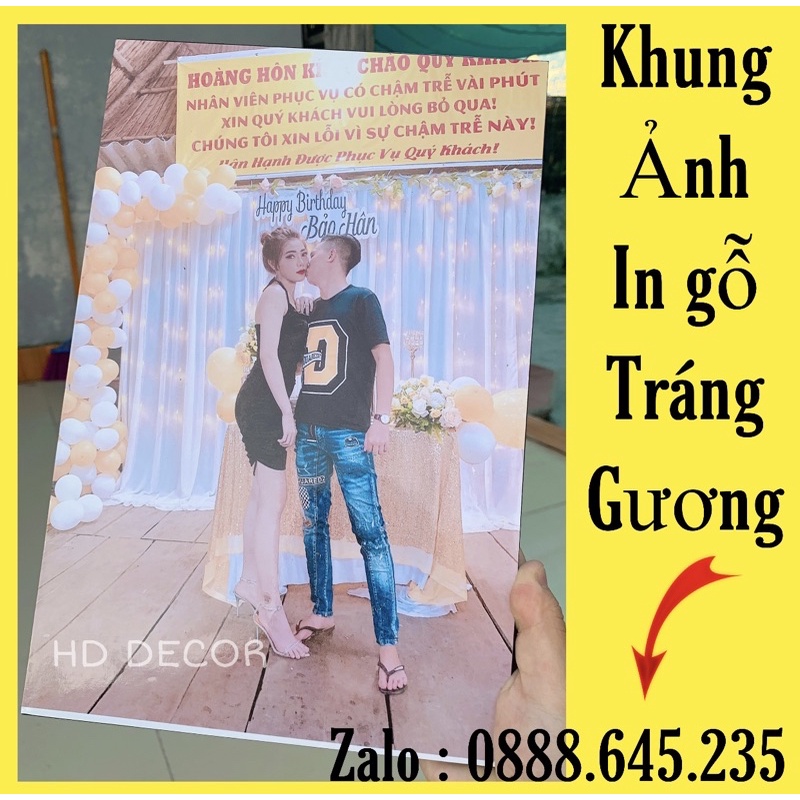 [FREESHIP] Combo 3 Khung ảnh ép gỗ lụa in hình theo yêu cầu, khung tranh treo tường canvas