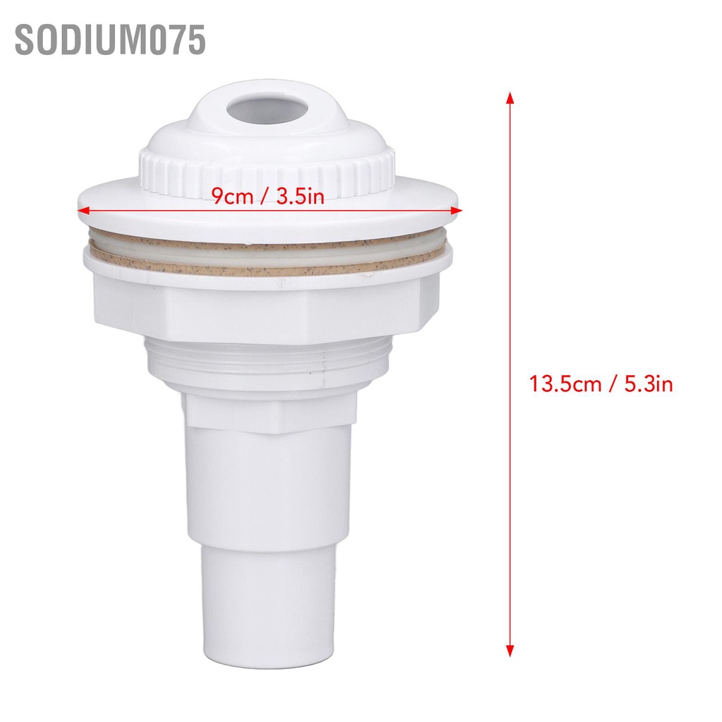 Sodium075 Hoàn chỉnh Lắp đặt phản lực đầu ra trở lại cho Hồ bơi trên mặt đất với Bộ điều hợp ống 1in miếng đệm