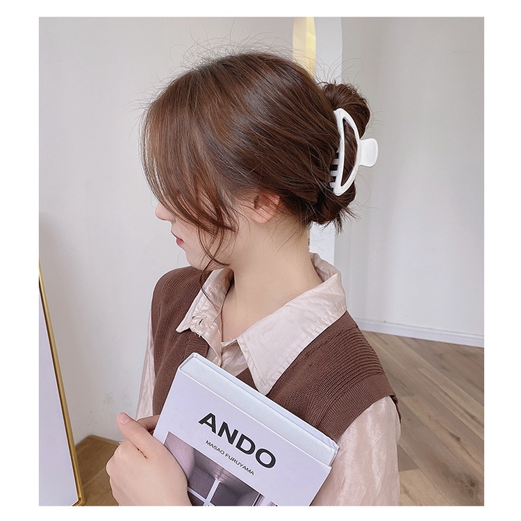 Kẹp tóc bản to trong suốt phong cách Hàn Quốc