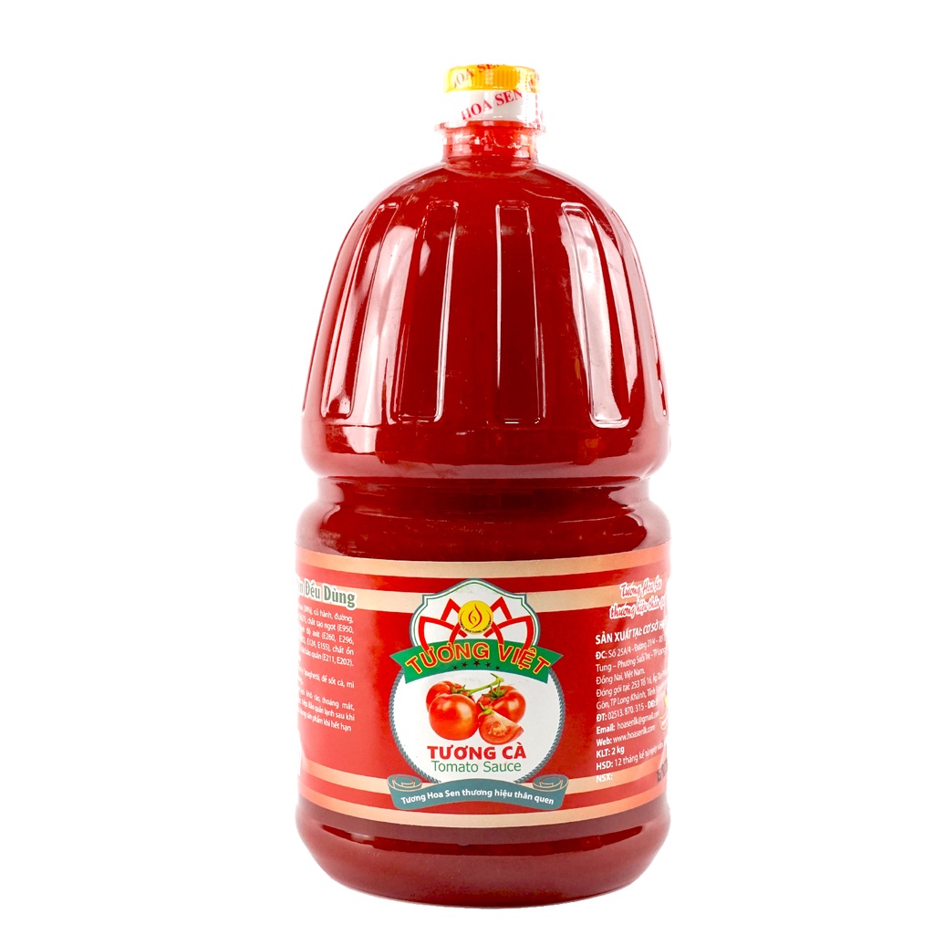 Tương cà pet 2kg- Nguyên liệu organic - Tương Việt Hoa Sen