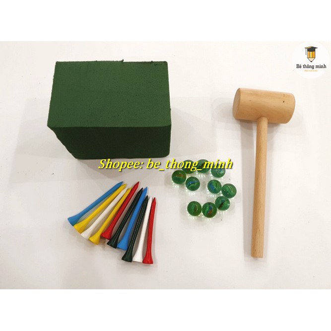 Đồ chơi BÚA ĐINH GỖ KÈM XỐP ĐÓNG ĐINH cho bé làm kỹ sư