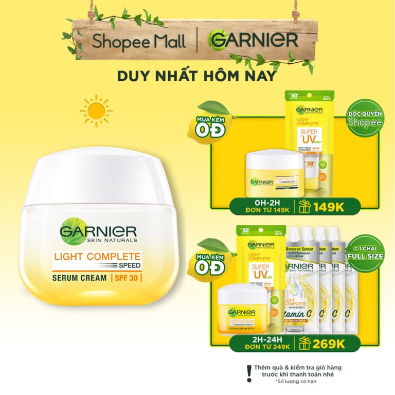 Kem dưỡng serum sáng da ban ngày Garnier SPF30 50ml- Hanayuki Asia