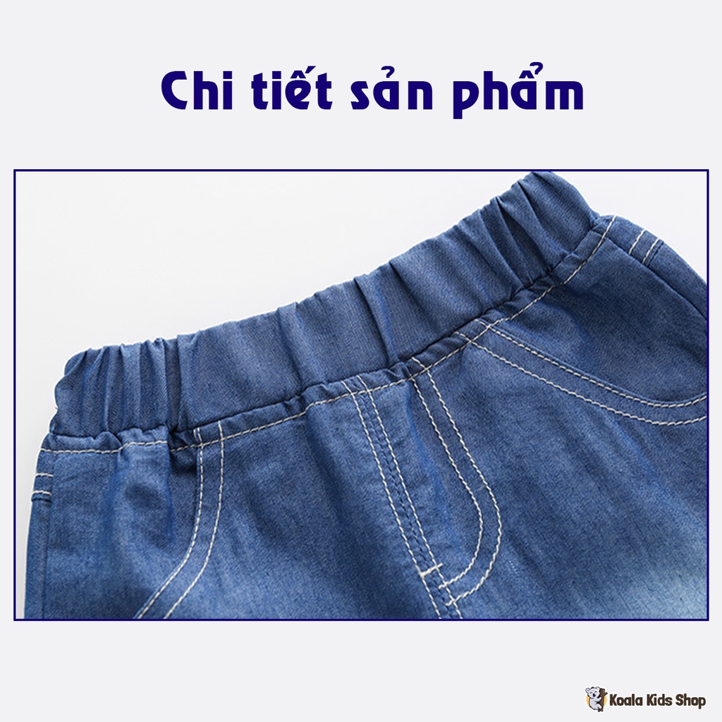 Quần Short Jean co giãn WELLKIDS bé trai Quần đùi bò trẻ em từ 2-8 tuổi