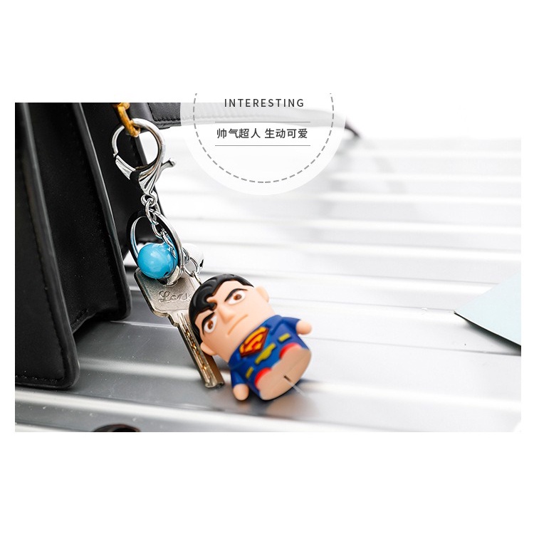 Móc Khóa phát sáng đèn led SUPERMAN Có Nhạc Có Đèn 3 trong 1 phong cách độc đáo cá tính