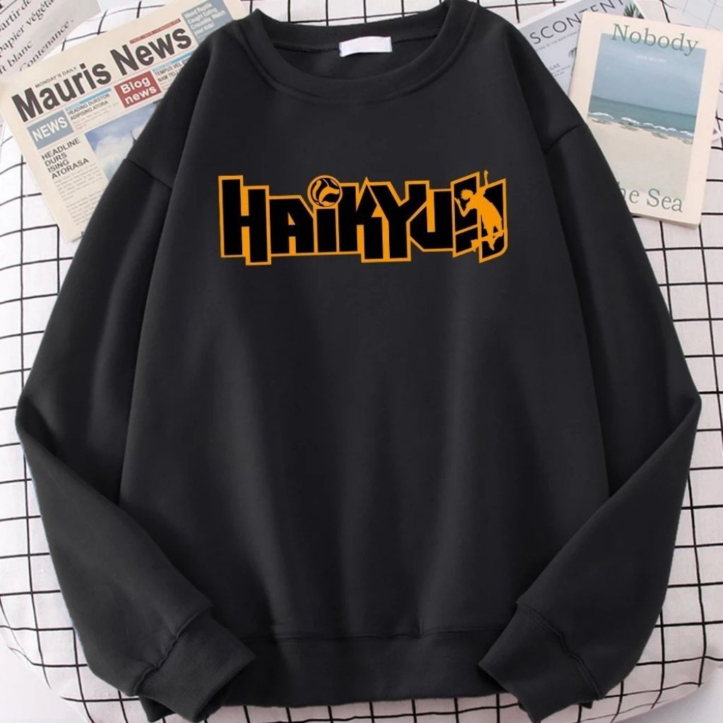 ÁO SWEATER NỈ UNISEX HAIKYUN ÁO NỈ KHÔNG NÓN FORM RỘNG NAM NỮ NHIỀU MÀU