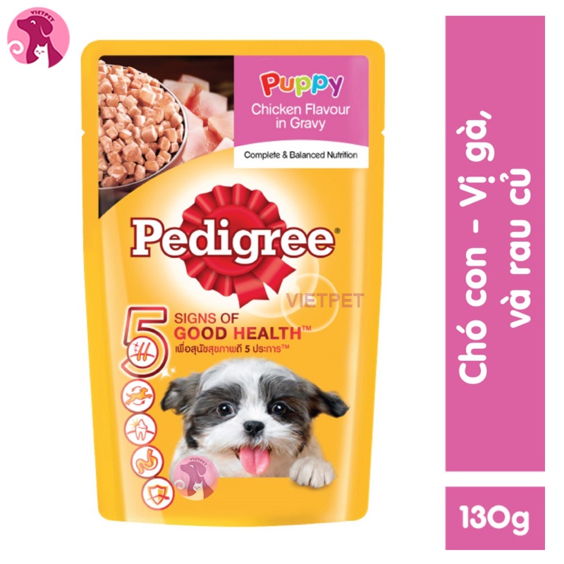 COMBO 3 Gói 130g Pate Cho Cún PEDIGREE (Dạng sốt nhuyễn 390g Mix vị)