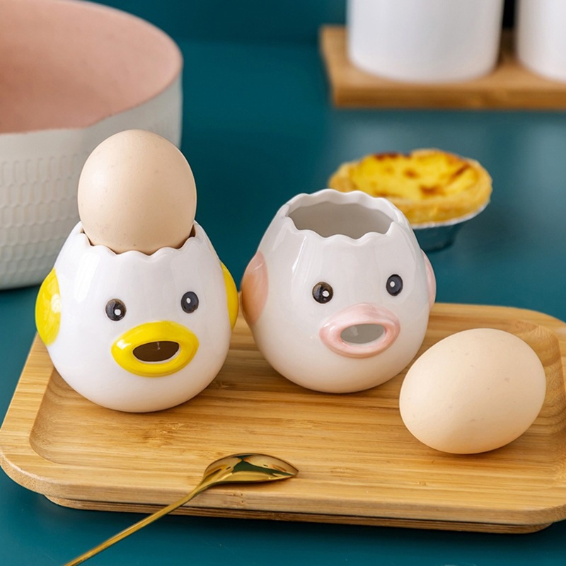 Dụng cụ tách lòng đỏ và lòng trắng trứng gà tự động bằng gốm hình chú gà hoạt hình