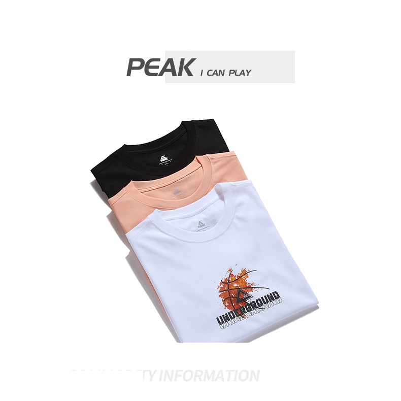 Áo thun Thể Thao Chính Hãng Cao Cấp PEAK F6222091, chuyên cho Chạy bộ, thoáng khí, nhanh khô, thấm hút mồ hôi, co giãn