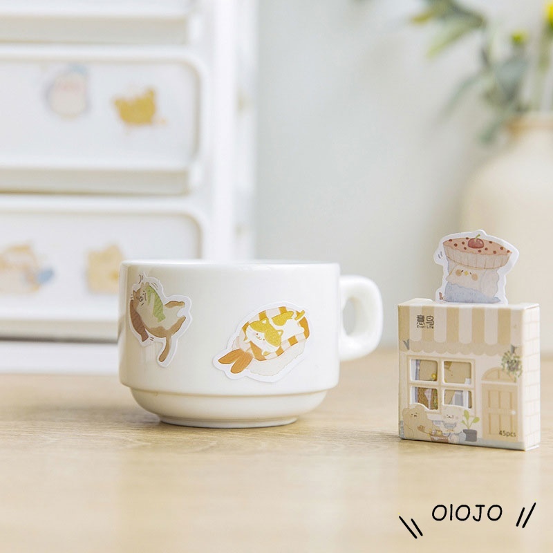 Sticker dán trang trí sổ tay / điện thoại 45 inch hình ngôi nhà gấu hoạt hình xinh xắn