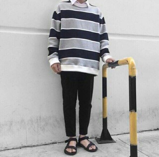 Áo Sweater Stripe - Unisex Nam Nữ