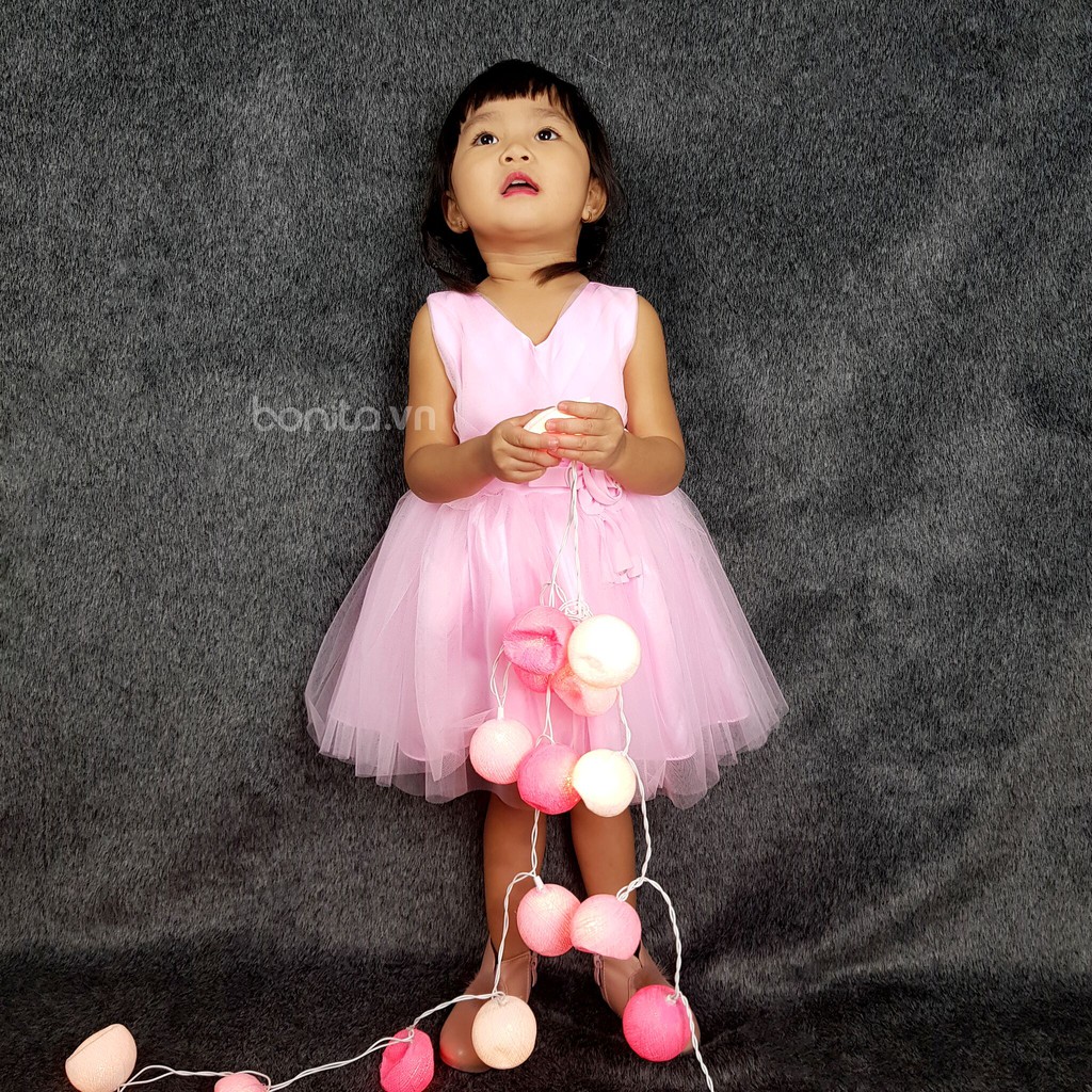 Váy dự tiệc bé gái hồng dâu
