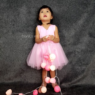 Váy dự tiệc bé gái hồng dâu