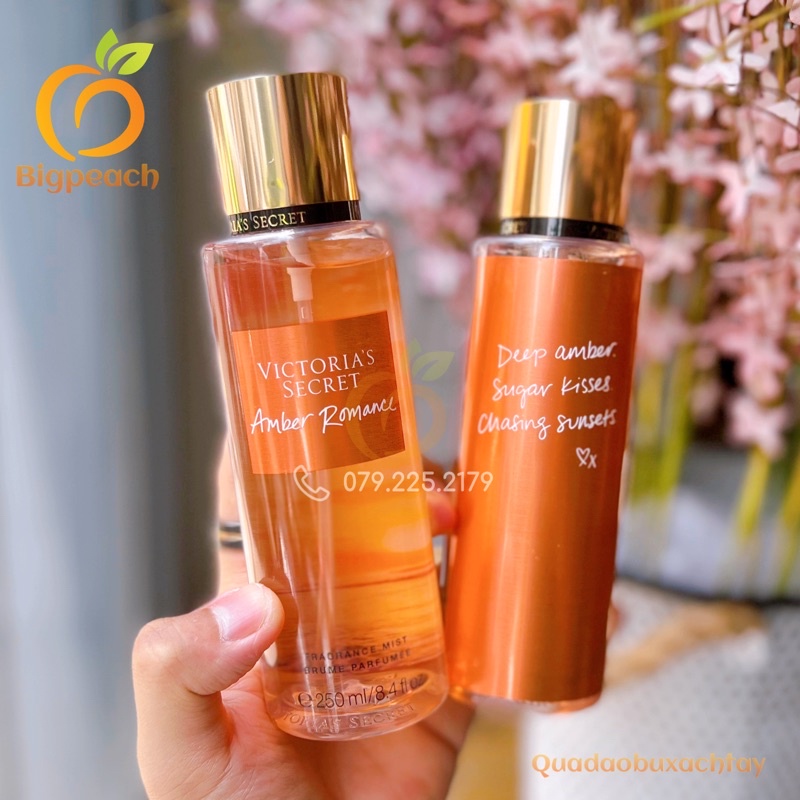 Mẫu mới_Xịt Thơm Body Mist Dưỡng Thể Victoria’s Secret - AMBER ROMANCE