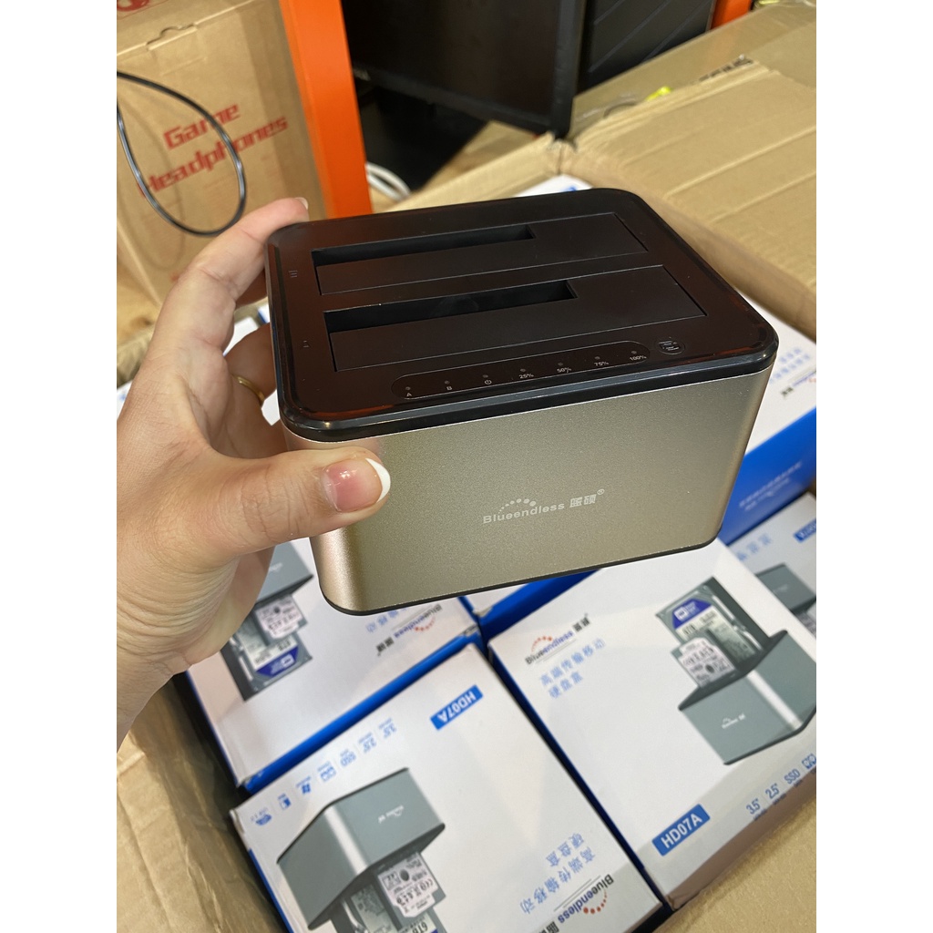 DOCK ĐỌC DỮ LIỆU CHO Ổ CỨNG HDD Sata 2.5”+3.5” USB 3.0 Có chức năng Clone
