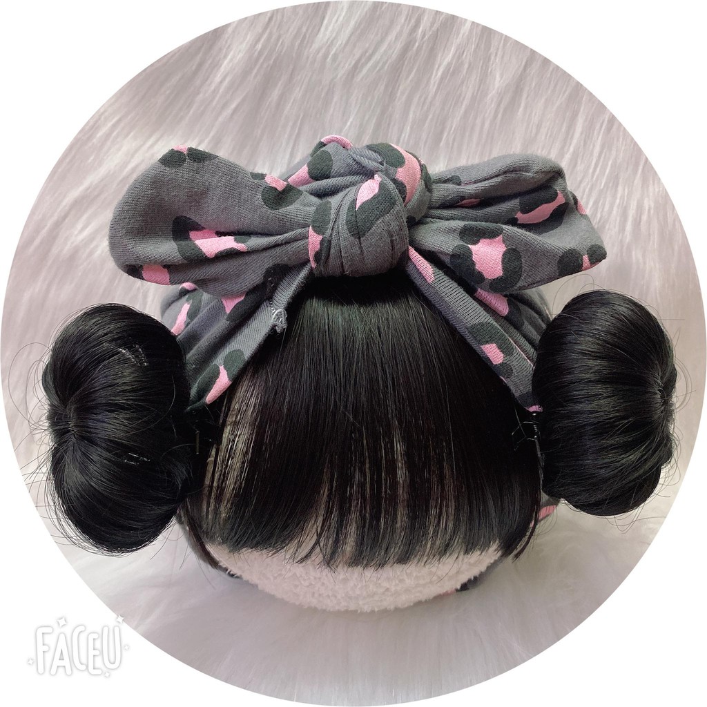 Turban gắn tóc giả cho bé