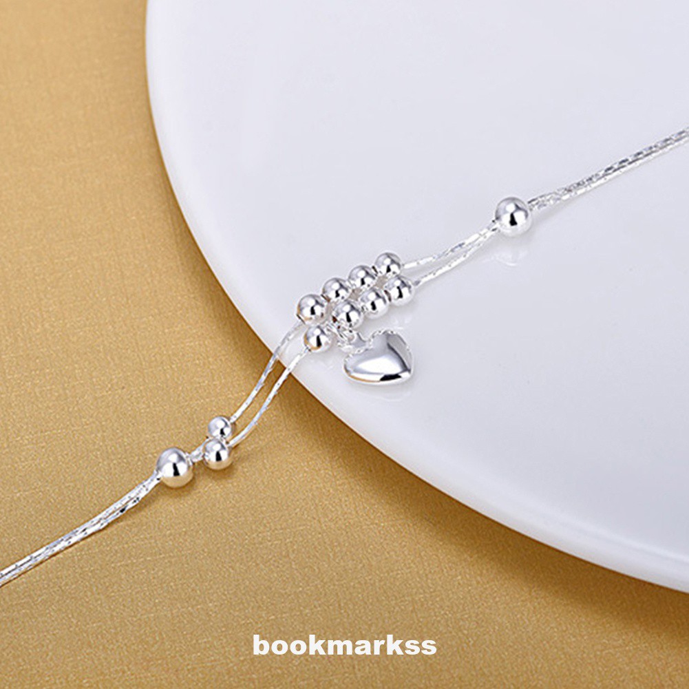 Lắc Chân Hai Lớp Mặt Hình Trái Tim Xinh Xắn Cho Nữ