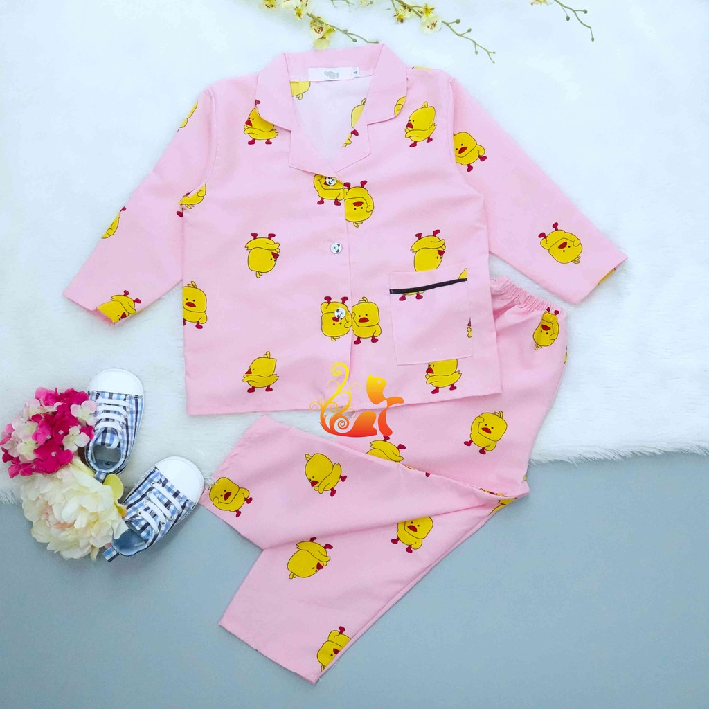 Đồ Bộ Mặc Nhà Pijama Kate Thái Quần Dài - &quot;Gà nhỏ&quot; - Cho Bé 8-38kg