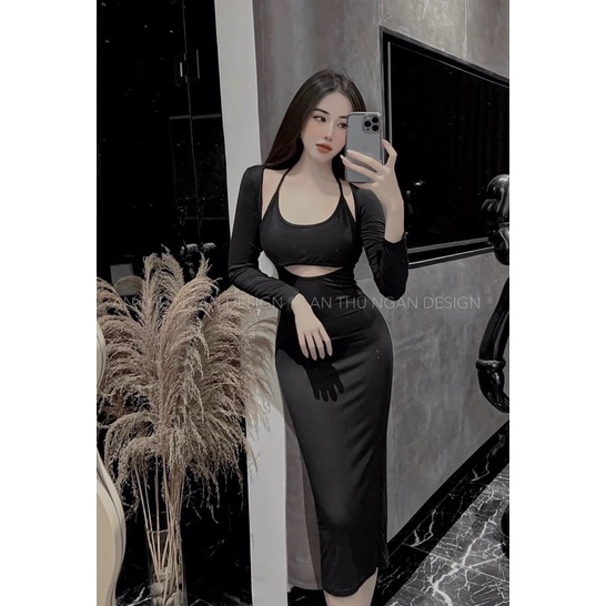 Váy body chất zip