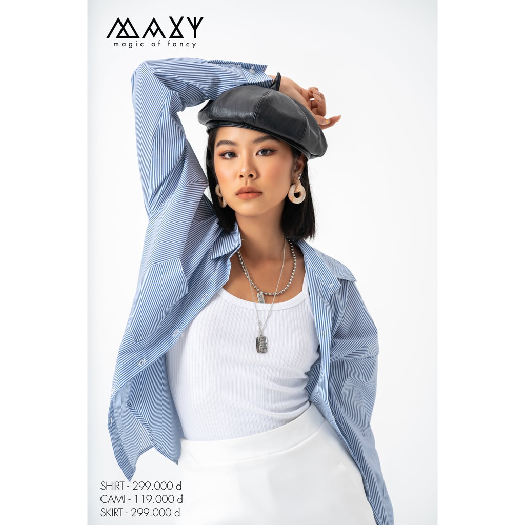 Áo - BLUE STRIPPED SHIRT - Áo sơ mi form rộng