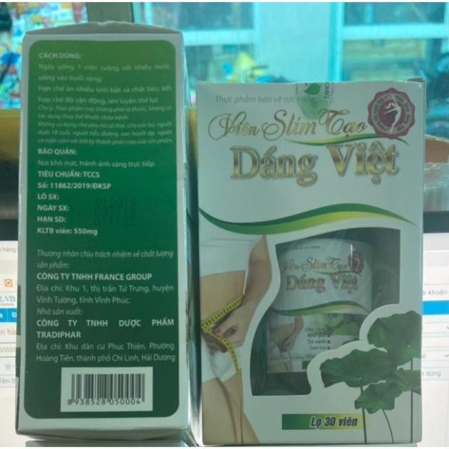 Viên SLIM tạo dáng việt Hỗ trợ giảm cân, giữ dáng, tạo vóc giáng thon ngọn