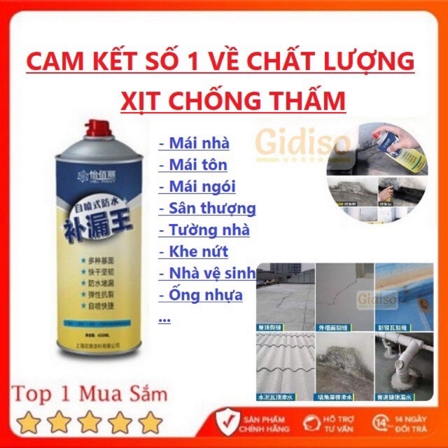 Chai dung dịch xịt chống dột - chống thấm nước - Bình xịt chống thấm,dột