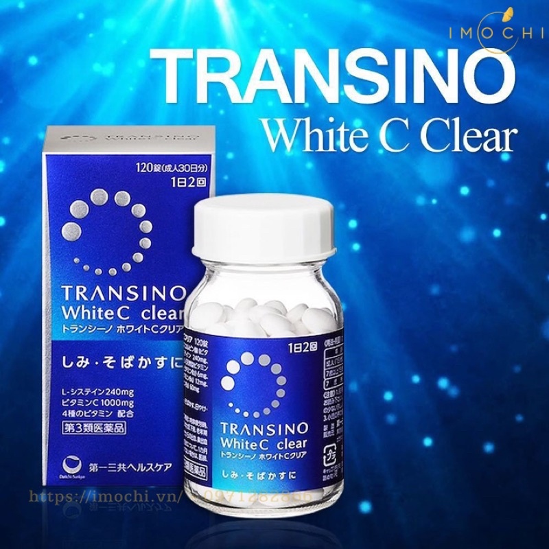 Viên Uống TRẮNG da Giảm NÁM, TÀN NHANG Transino White C Clear - Hộp 120 Viên 「Hàng_Auth」