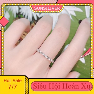Nhẫn bạc xoắn đính đá s925 phong cách Hàn Quốc