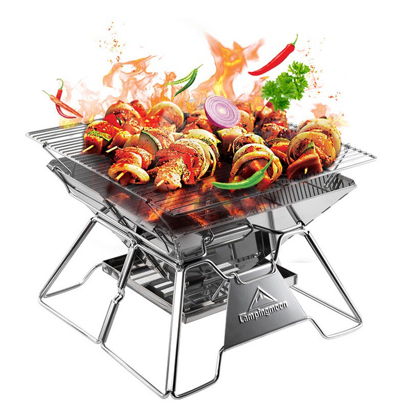 Bếp nướng BBQ bếp nướng than hoa Campingmoon - Bếp nướng than inox 304 bếp nướng thịt lò nướng than hoa vt183