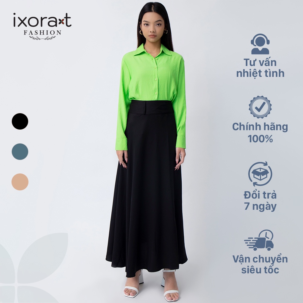 Chân váy công sở IXORAT FASHION chân váy chữ A lưng cao dáng xòe dài thanh lịch