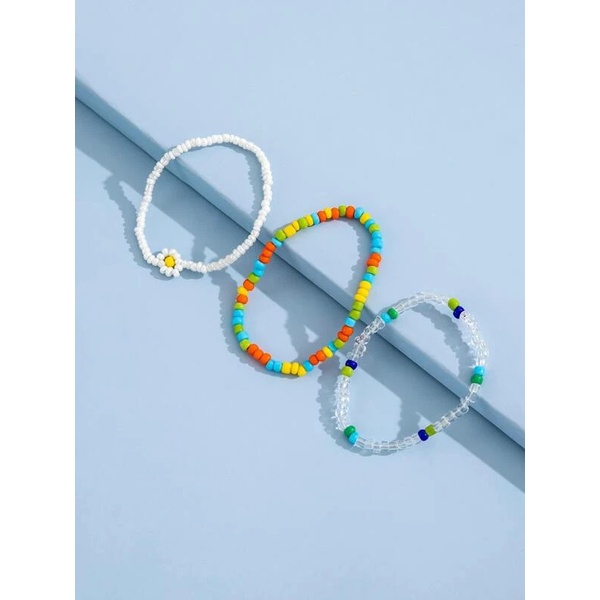 Set 3 vòng tay hạt cườm trang trí y2k phong cách hàn quốc