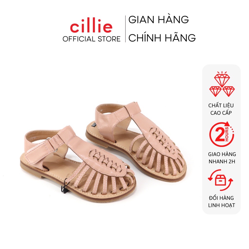 Giày sandal rọ bé gái đế bệt êm mêm quai dán tiện lợi đi học đi chơi - ảnh sản phẩm 1