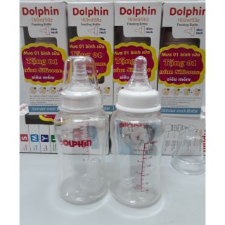 Bình sữa cổ hẹp DOLPHIN 80ml/160ml/260ml